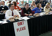 MIX staffers on phone bank