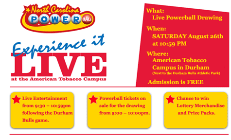 Powerball "Experience it Live" banner