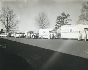 WRAL-TV production trucks