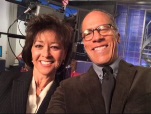 Adele Arakawa and Lester Holt