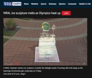 WRAL Rio ice sculpture