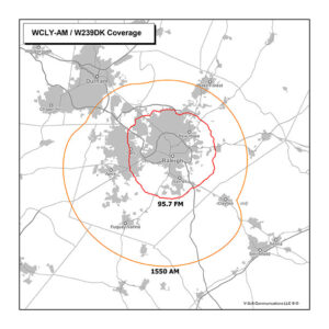 WCLY Coverage Map