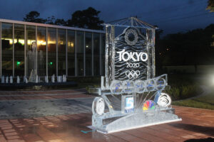 WRAL-TV's Tokyo 2020 Ice Sculpture