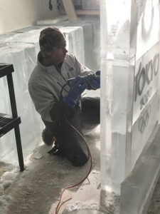 WRAL-TV's Tokyo 2020 Ice Sculpture