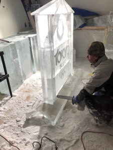 WRAL-TV's Tokyo 2020 Ice Sculpture