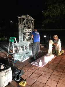 WRAL-TV's Tokyo 2020 Ice Sculpture