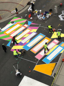 American Tobacco crosswalk art