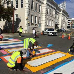 American Tobacco crosswalk art