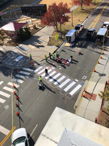 American Tobacco crosswalk art