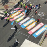 American Tobacco crosswalk art