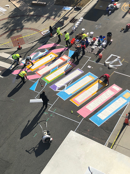 American Tobacco crosswalk art