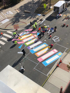 American Tobacco crosswalk art