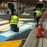 American Tobacco crosswalk art