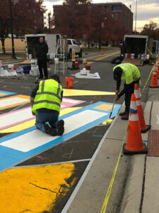 American Tobacco crosswalk art