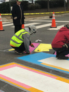 American Tobacco crosswalk art