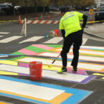 American Tobacco crosswalk art