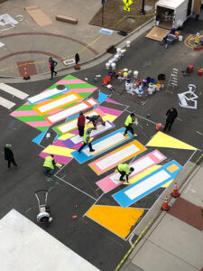 American Tobacco crosswalk art