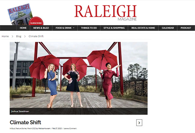 Elizabeth Gardner in Raleigh Magazine