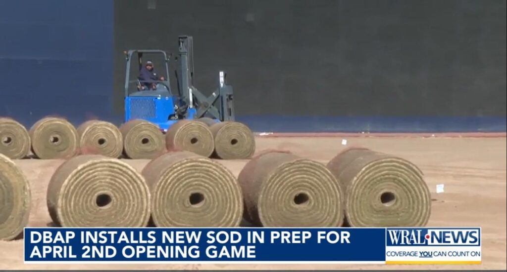 Durham Bulls new sod installation