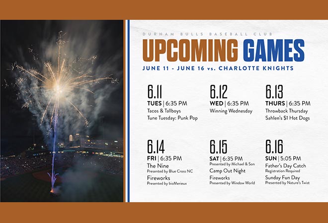 Durham Bulls 2024 Homestand